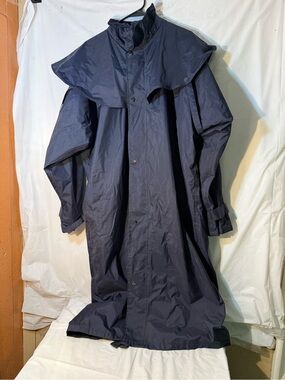 Jack Murphy Waterproof Navy Tartan Lined Hooded men’s Rain Coat size XL